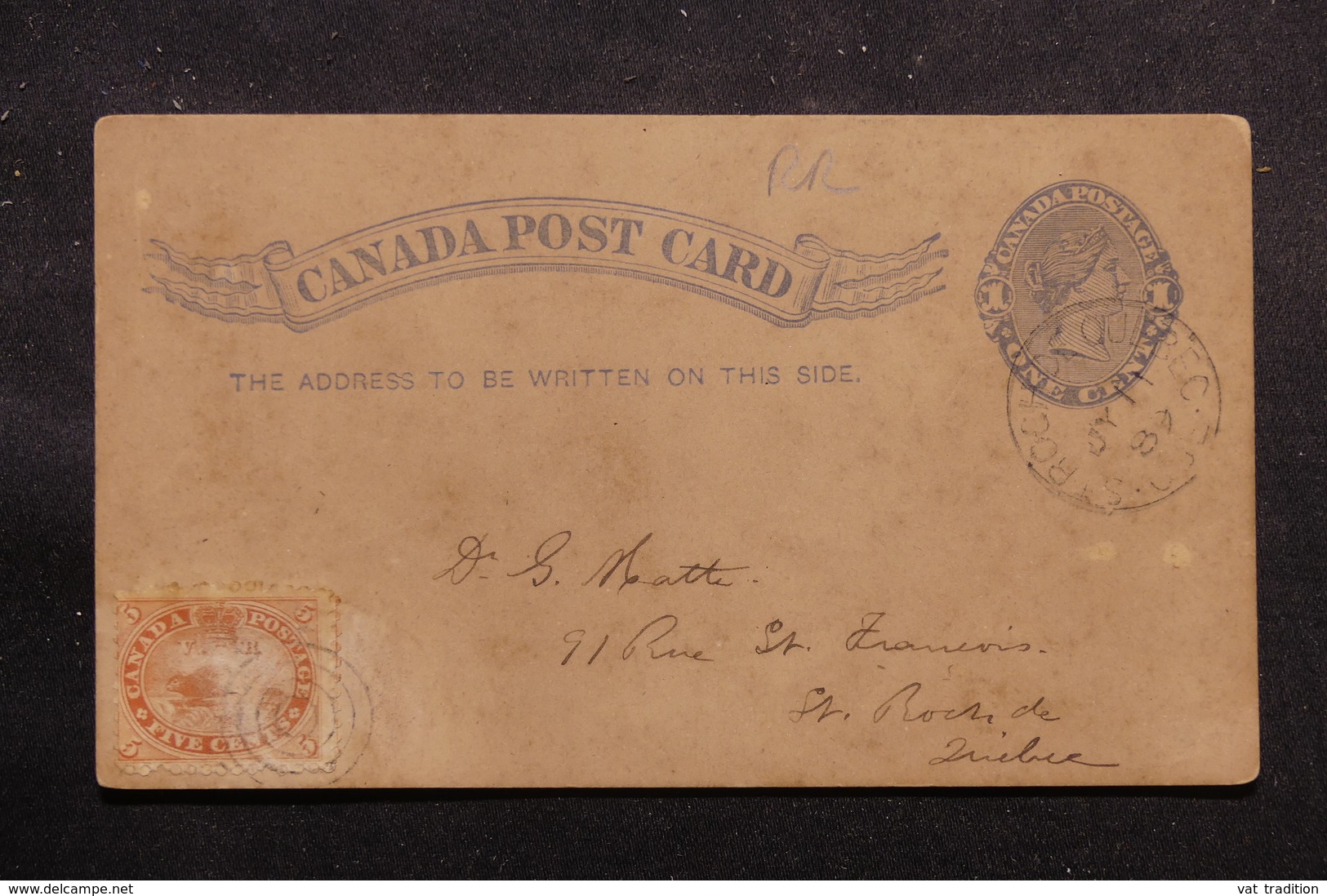 CANADA - Entier Postal Commercial Type Victoria + Complément De St Roch De Quebec En Local En 1889  - L 54322 - Brieven En Documenten