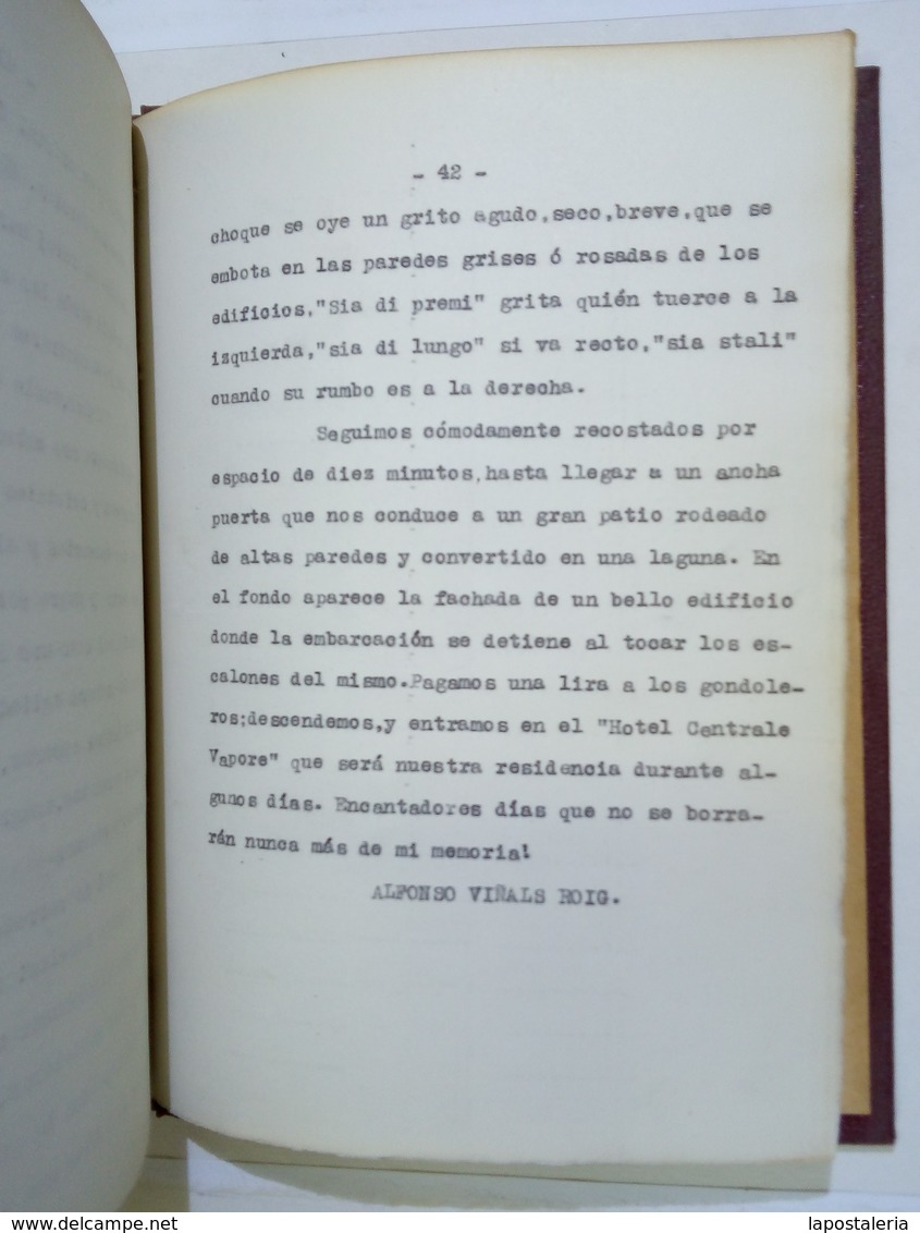 Vilanova I La Geltrú 1935. Titulo *De París A Venecia En 1883...* Autor *Alfons Vinyals I Roig* - Geografía Y Viajes