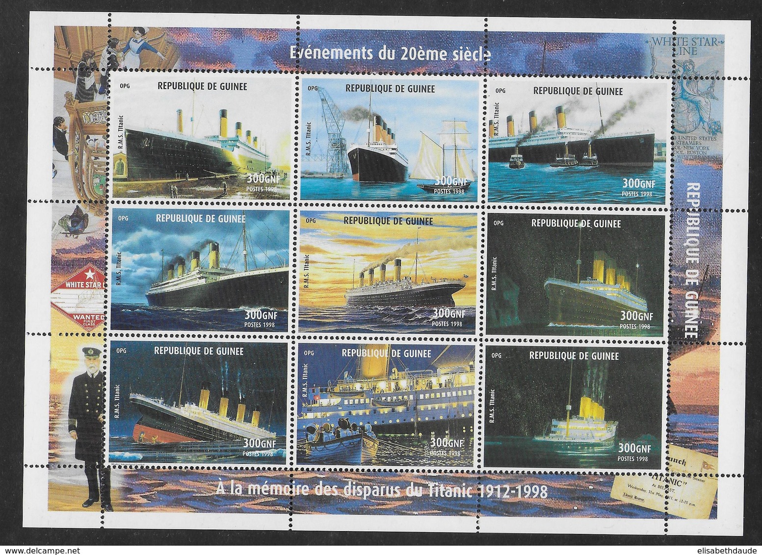 GUINEE - BATEAUX / SCHIFFE "TITANIC"  - YVERT  1412/1420 ** MNH - - Ships
