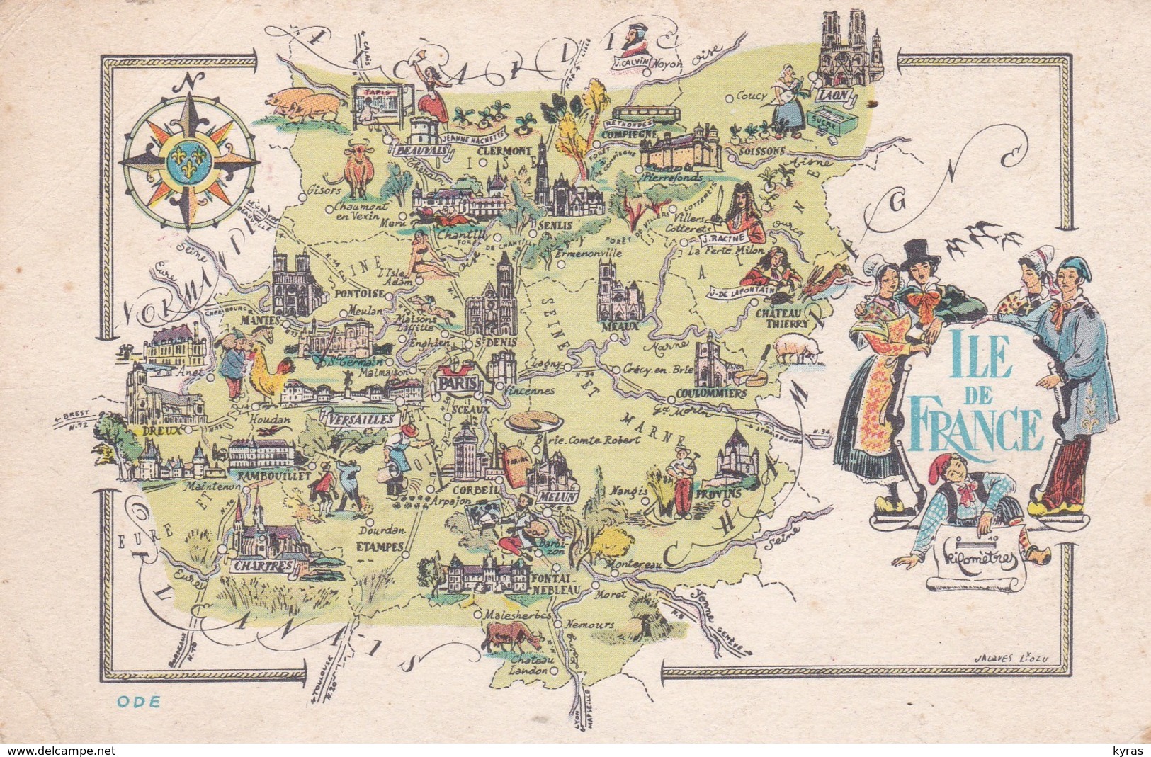 Carte GEO . ILE DE FRANCE . Illust. JALAVES LIOZU - Ile-de-France