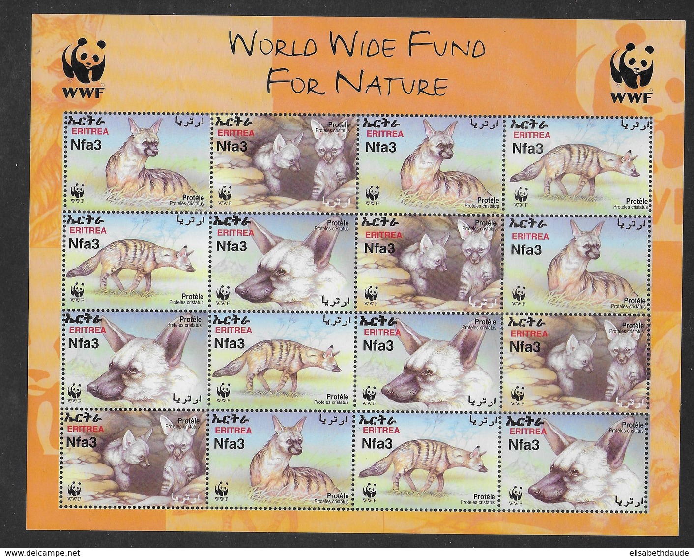 ERITREA - ANUMAUX WWF - Mi N° 254/257 ** MNH - FEUILLET COMPLET - Eritrea