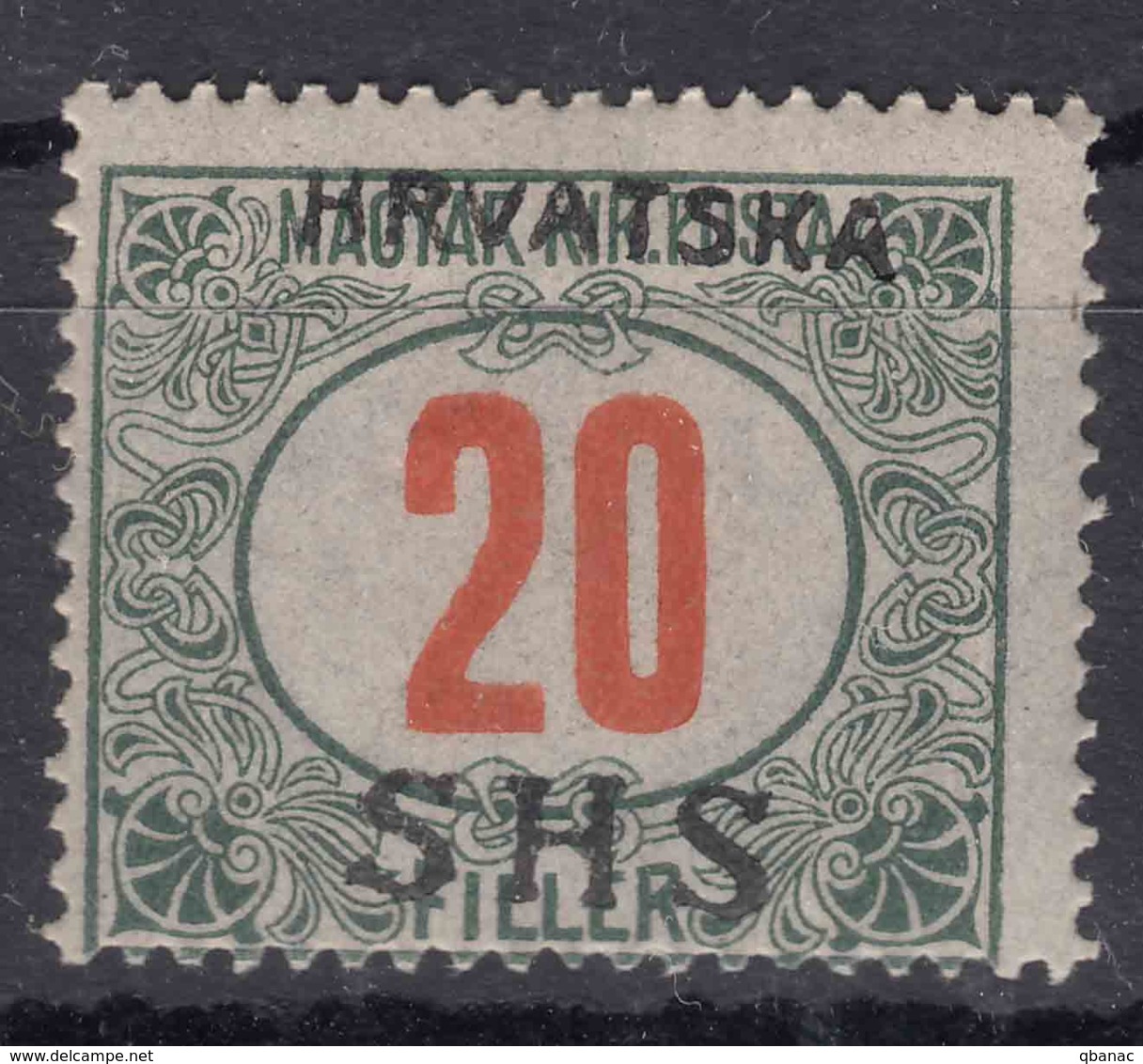 Yugoslavia, Kingdom SHS, Issues For Croatia 1918 Porto Mi#32 Black Overprint, Mint Hinged - Neufs