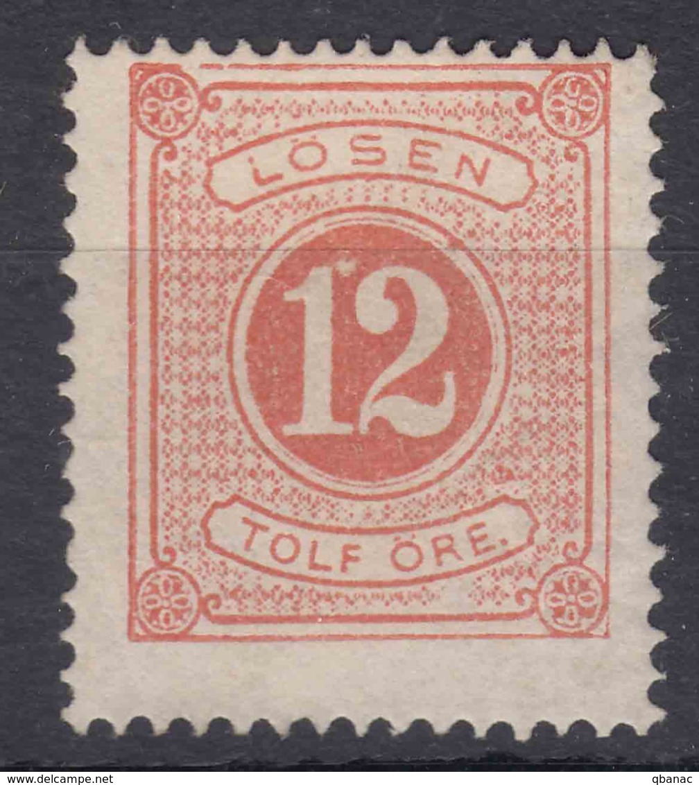 Sweden 1874 Postage Due Mi#5 A Perforation 14, MNG - Taxe