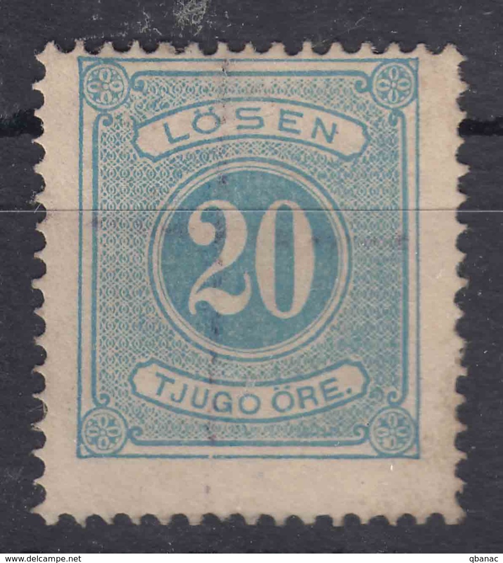 Sweden 1874 Postage Due Mi#6 A Perforation 14, MNG - Taxe