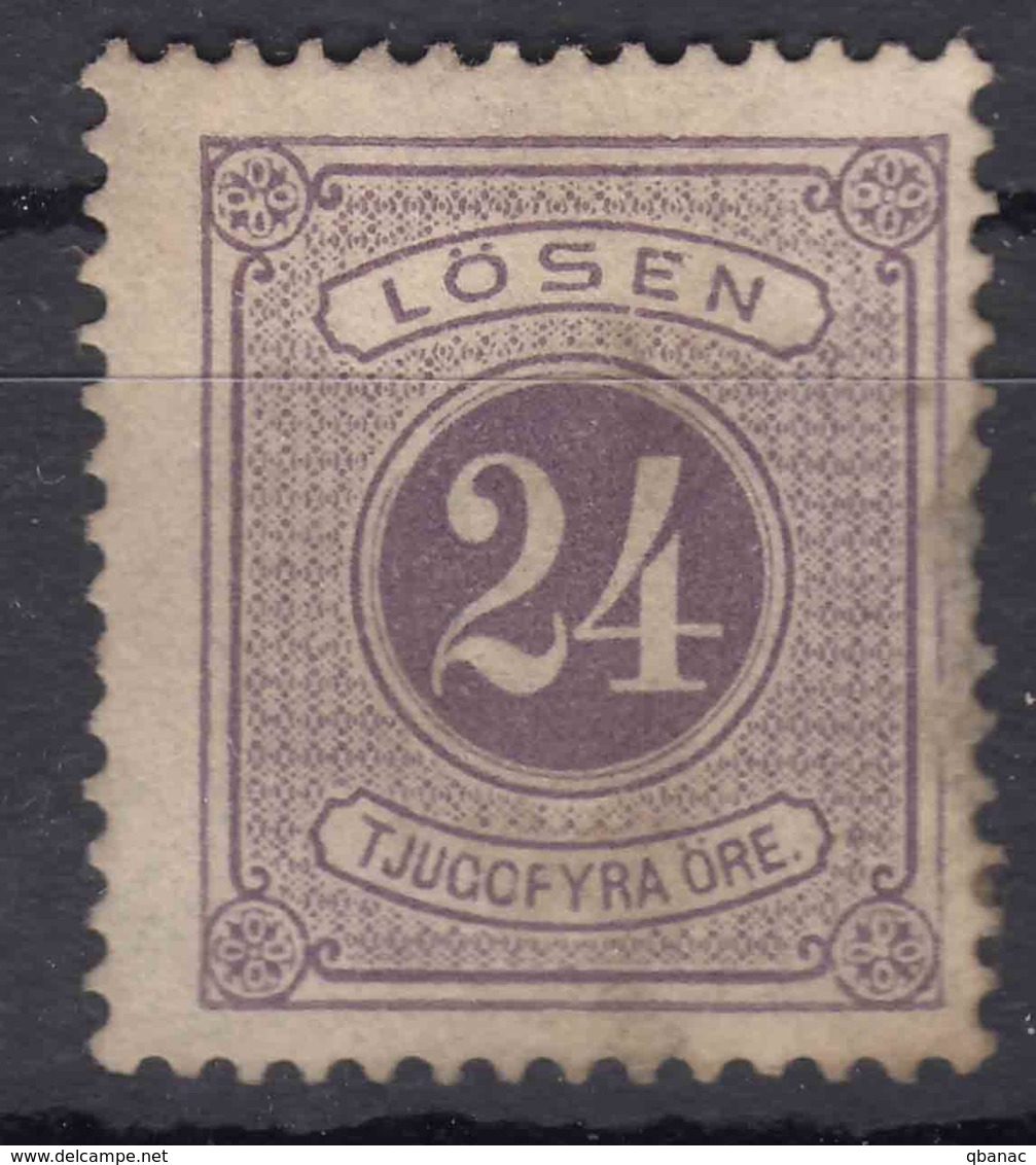 Sweden 1874 Postage Due Mi#7 B Perforation 13, MNG - Taxe