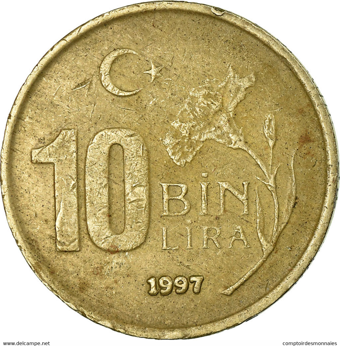 Monnaie, Turquie, 10000 Lira, 10 Bin Lira, 1997, TTB, Copper-Nickel-Zinc - Turquie