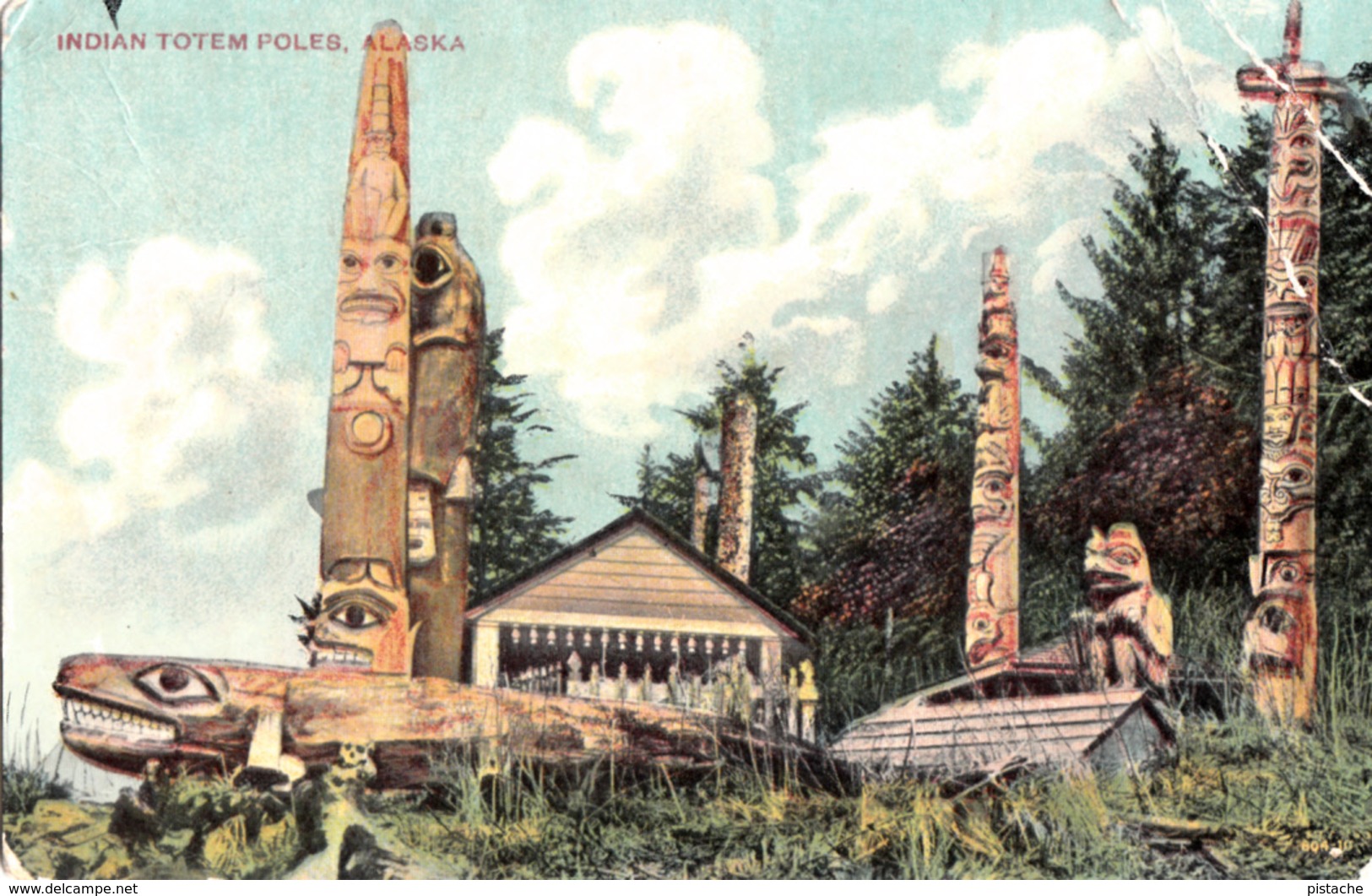 Alaska - Indian Totem Poles - Written In 1912 - Damaged - See 2 Scans - Indianer