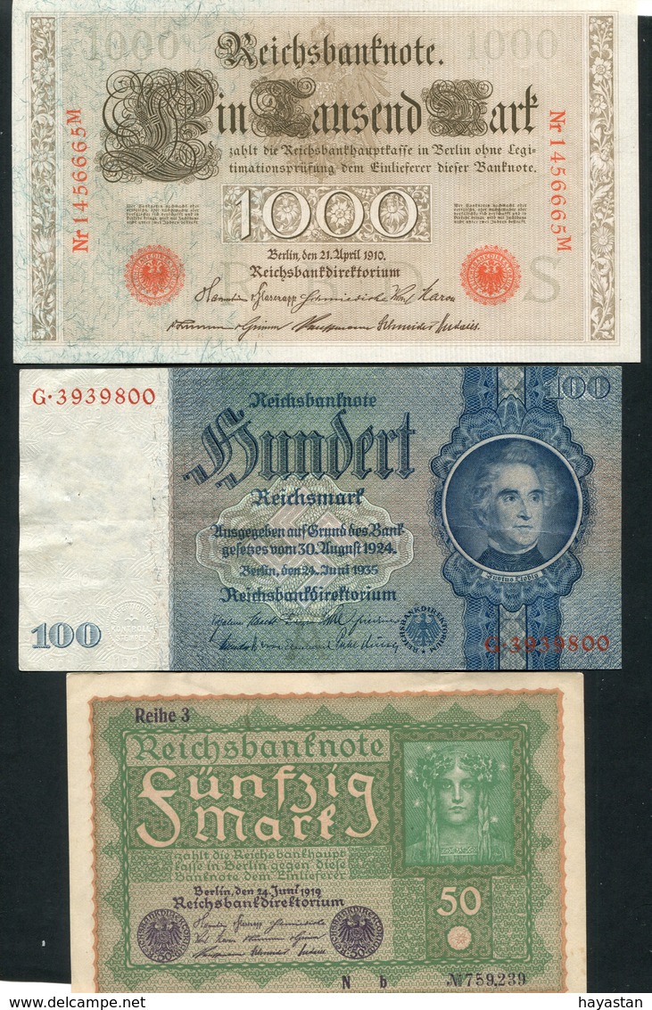 LOT DE 5 BILLETS D'ALLEMAGNE ET D'AUTRICHE - Vrac - Billets