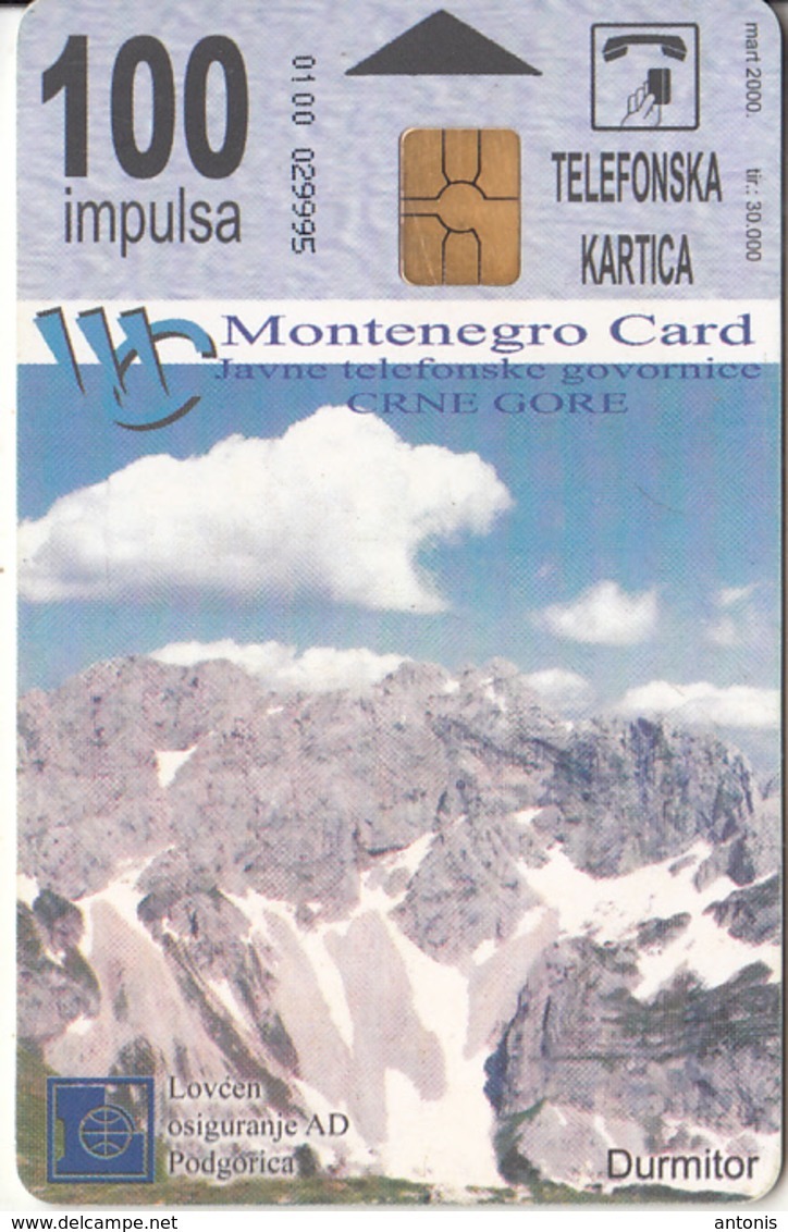 MONTENEGRO - Skadarsko Jezero, Bokokotorski Zaliv, First Issue 100 Unts, Tirage 30000, 03/00, Used - Montenegro