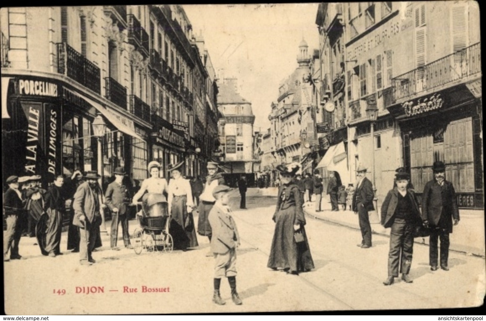 Cp Dijon Côte D'Or, Rue Bossuet, Kinderwagen, Passanten - Autres & Non Classés