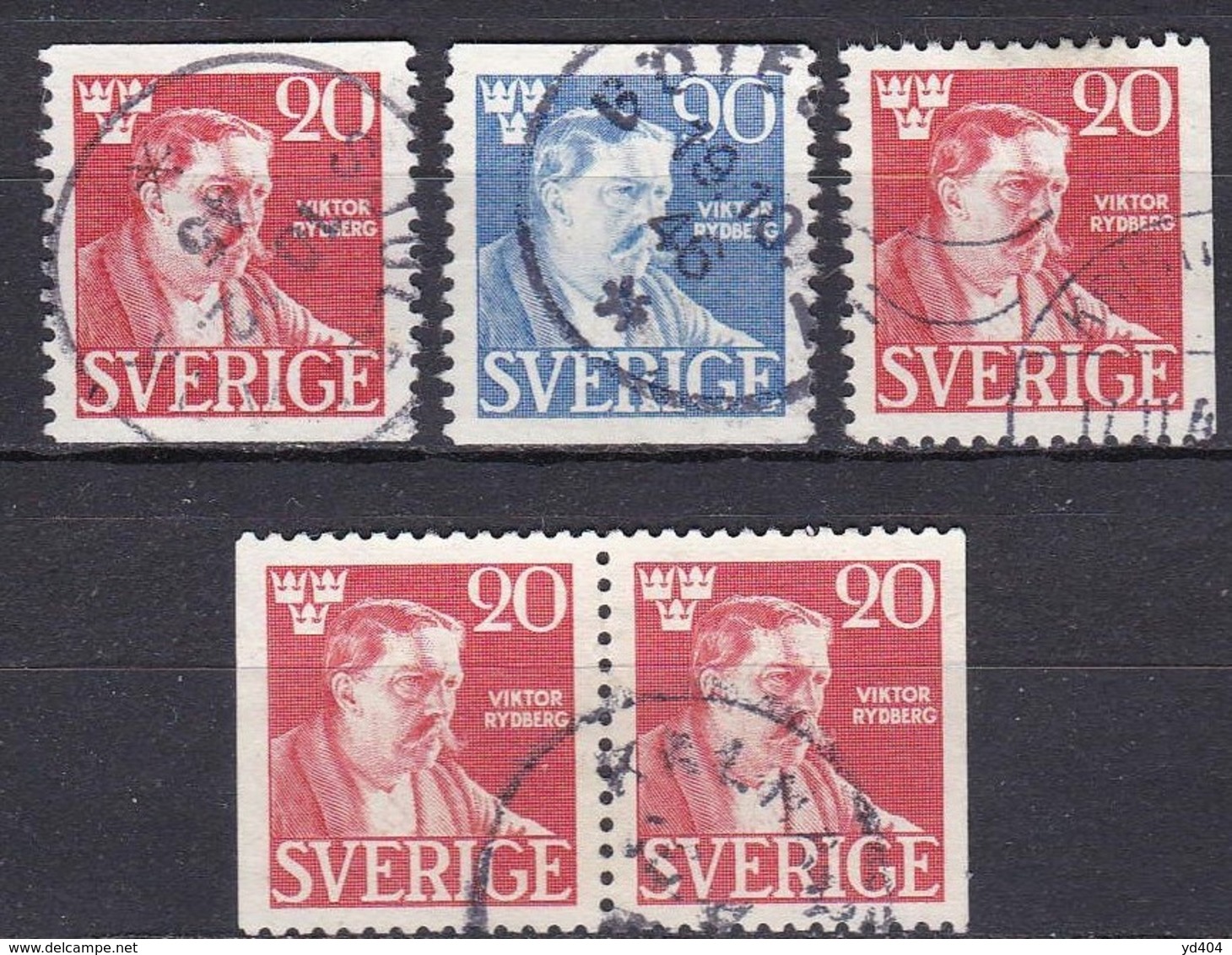 S139bis – SUEDE – SWEDEN – 1945 – VIKTOR RIDBERG – MI 314/15A USED - Used Stamps