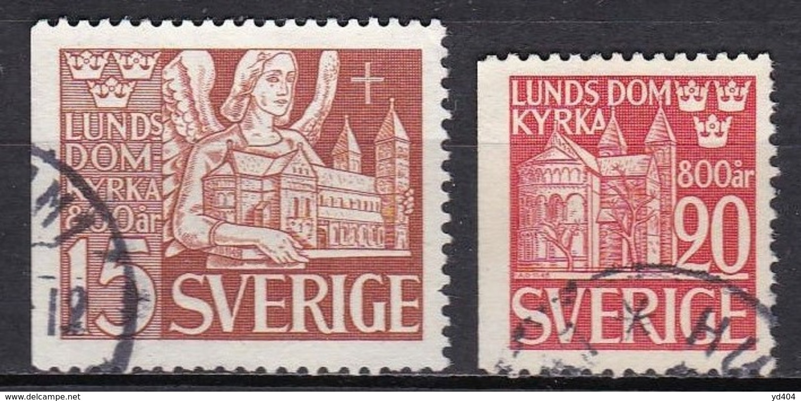 SE141 – SUEDE – SWEDEN – 1946 – LUND CATHEDRAL – Y&T 317/18 USEDE - Gebraucht