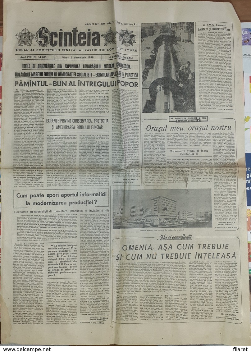 ROMANIA-SCANTEIA,ROMANIAN NEWSPAPER,9 DECEMBER 1988,,COMMUNIST PERIOD - Andere & Zonder Classificatie