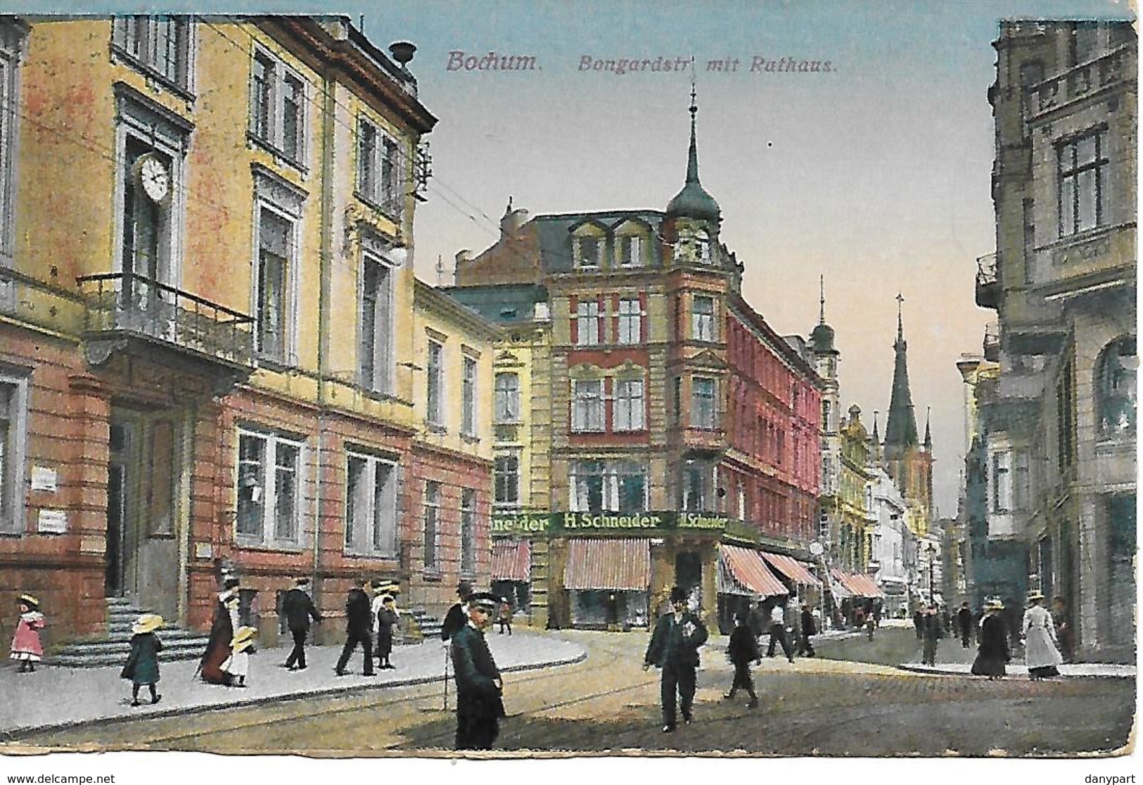 ALLEMAGNE - BOCHUM - BONGARDSTR MIT RATHAUS -1923 CORRESPONDANCE AMUSANTE SUR LE COURS DU MARK - Arnsberg