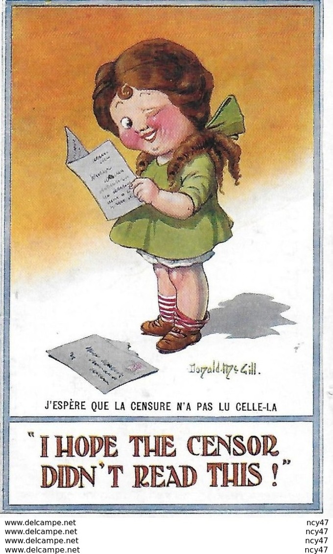 CPA HUMOUR. Illustrateur Donald Mc GILL. J'espère Que La Censure N'a Pas Lu Celle-la...CO 492 - Altri & Non Classificati