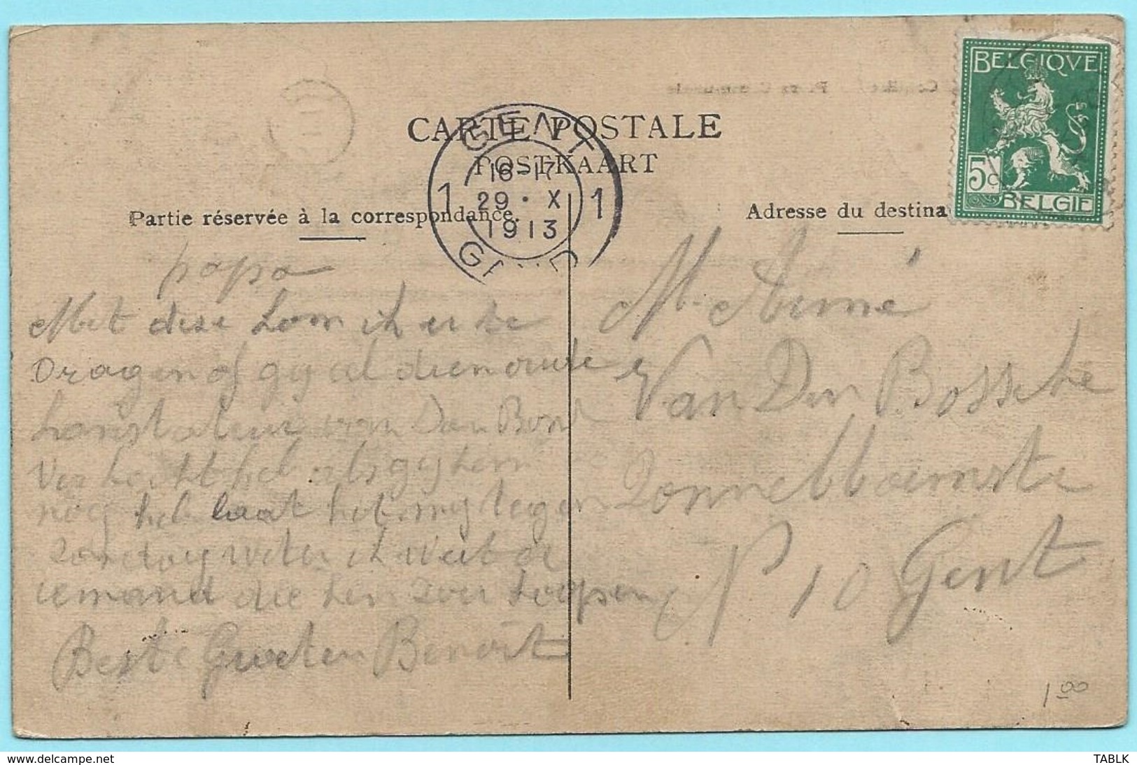 0922 - BELGIE - CHARLEROI - COUILLET - PLACE COMMUNALE 1913 - Charleroi