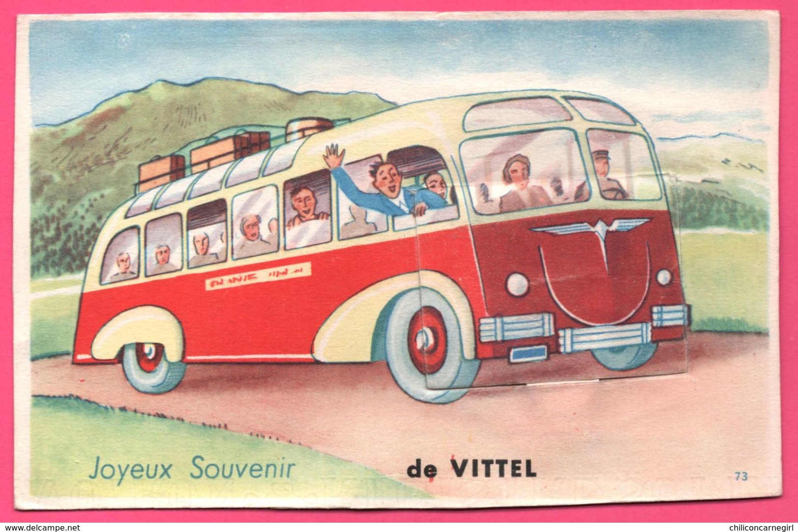 Cp Système 10 Vues - Vittel - Leporello - Joyeux Souvenir De Vittel - Bus - Autocar - Autobus - Edit. J. NOZAIS LALAUZE - Contrexeville