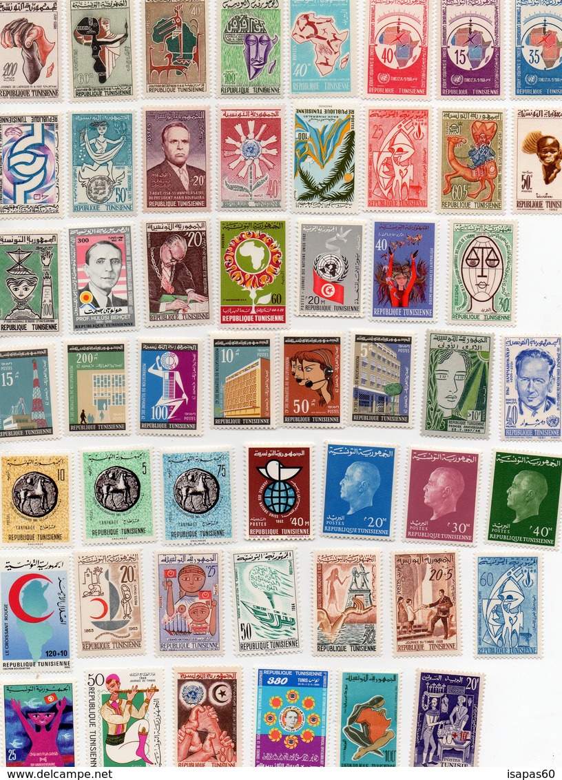 Tunisie - Lot De 160 Timbres Neufs - Tunisia (1956-...)