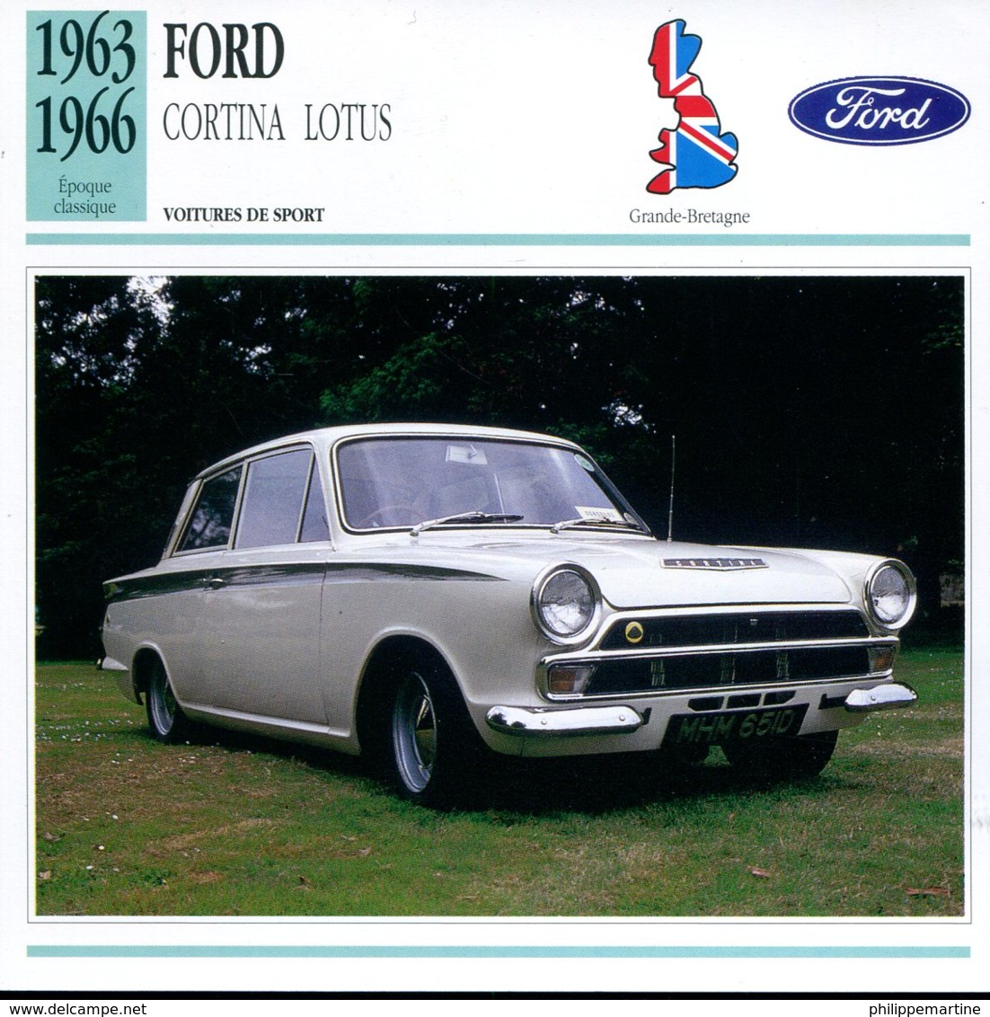 Grande Bretagne 1963-1966 - Ford Cortina Lotus - Voitures