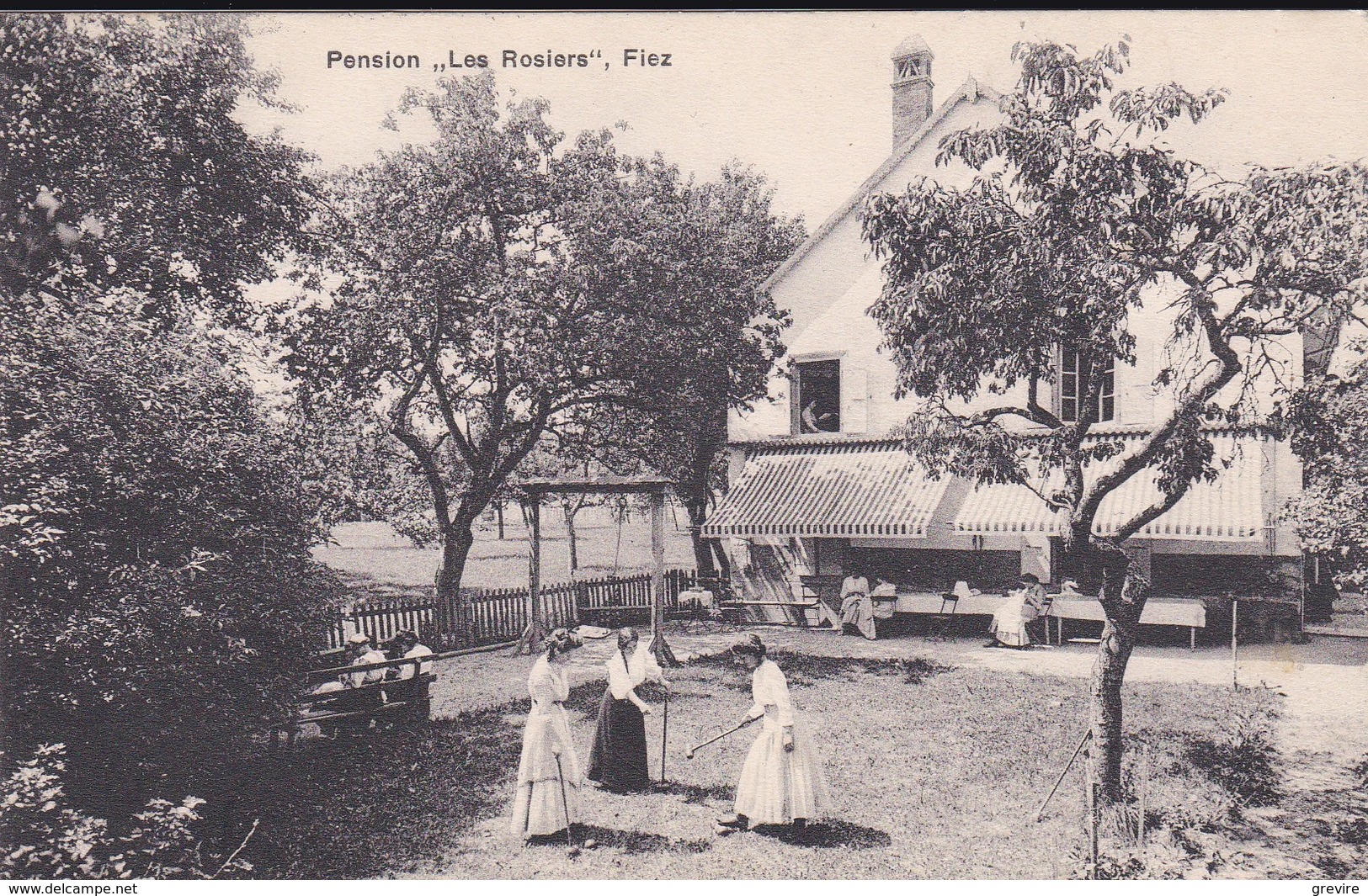 Fiez, Pension "Les Rosiers", Jeux De Croquet. Phototypie - Fiez