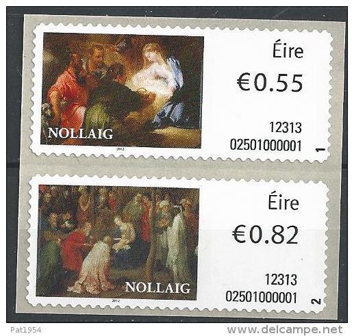 Irlande 2012 Timbres Distributeur  N°41/42 Noël - Franking Labels
