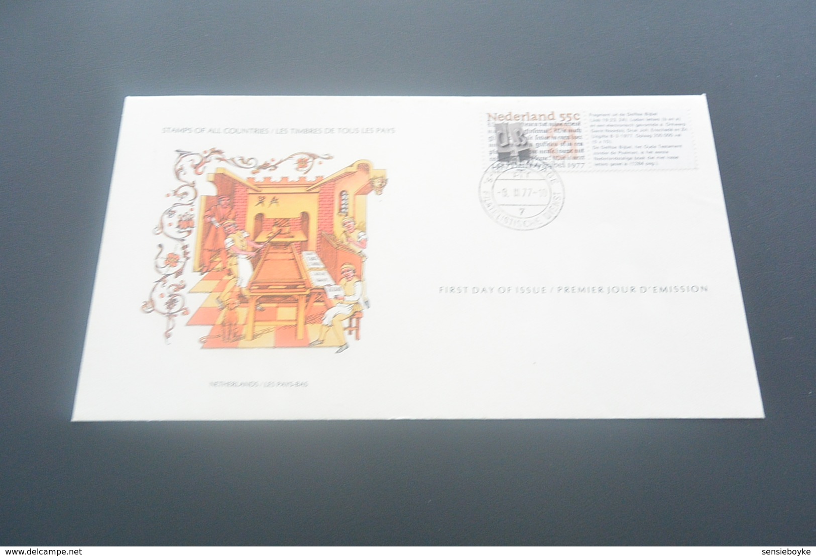 FC744 - FDC Stamps From All Countires - 1977 - Nederland - Netehrlands Fragment Uit De Delftse Bijbel - FDC