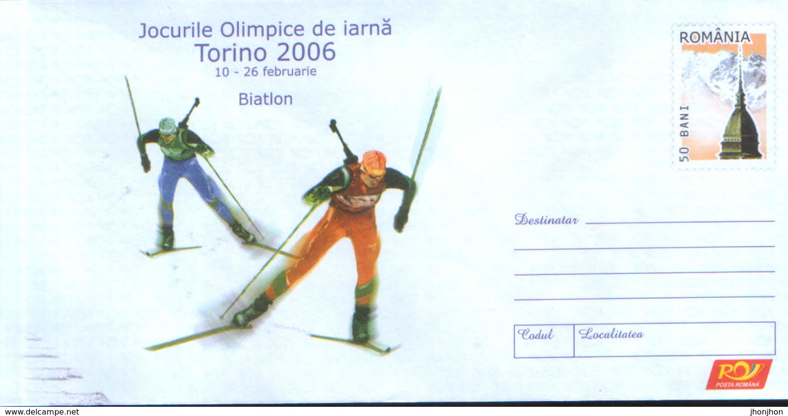 Romania - Stationery Cover Unused 2006(004) -   Torino 2006 Olympic Winter Games - Biathlon - Inverno2006: Torino - Paralympic