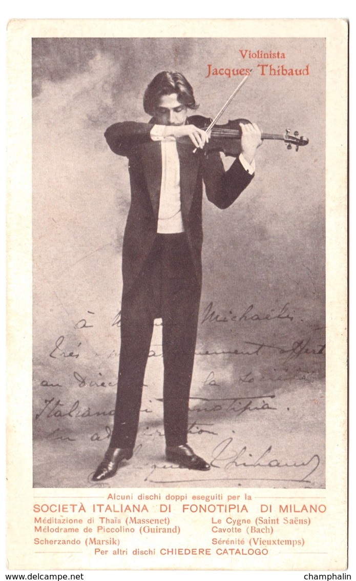 Violonista Jacques Thibaud - Musicien - Violoniste - Violon - Singers & Musicians