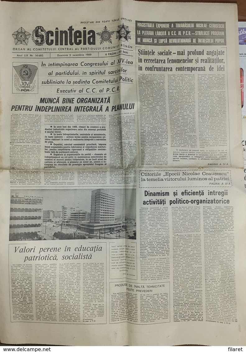 ROMANIA-SCANTEIA,ROMANIAN NEWSPAPER,5 NOVEMBER 1989,,COMMUNIST PERIOD - Other & Unclassified