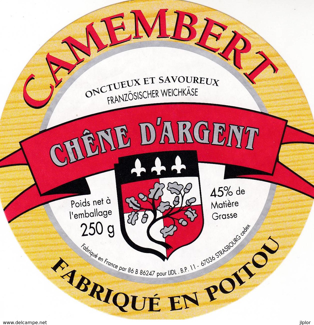 ETIQUETTE FROMAGE - CAMEMBERT  -  LIDL  -  Fab En POITOU VIENNE  86-B - Cheese