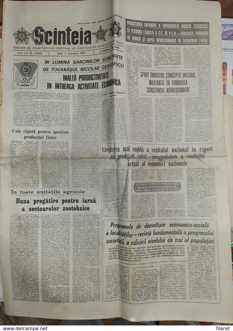 ROMANIA-SCANTEIA,ROMANIAN NEWSPAPER,7 NOVEMBER 1989,,COMMUNIST PERIOD - Other & Unclassified