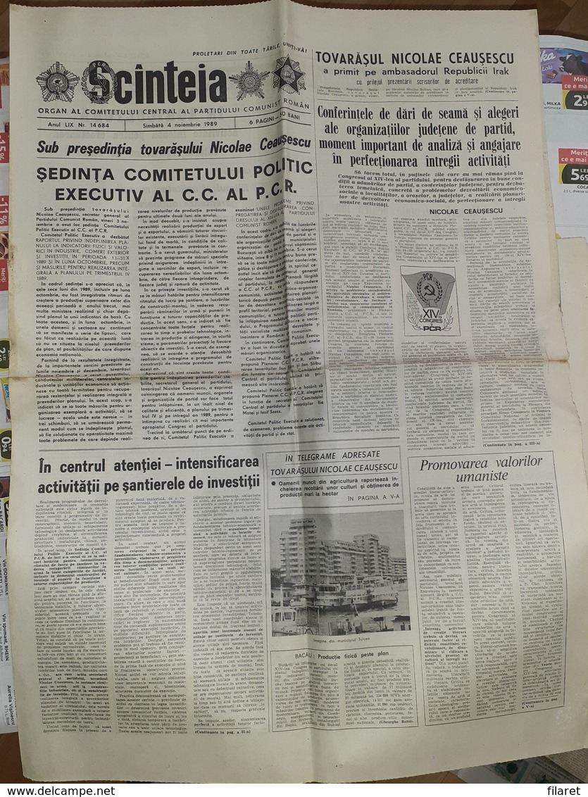 ROMANIA-SCANTEIA,ROMANIAN NEWSPAPER,4 NOVEMBER 1989,,COMMUNIST PERIOD - Otros & Sin Clasificación