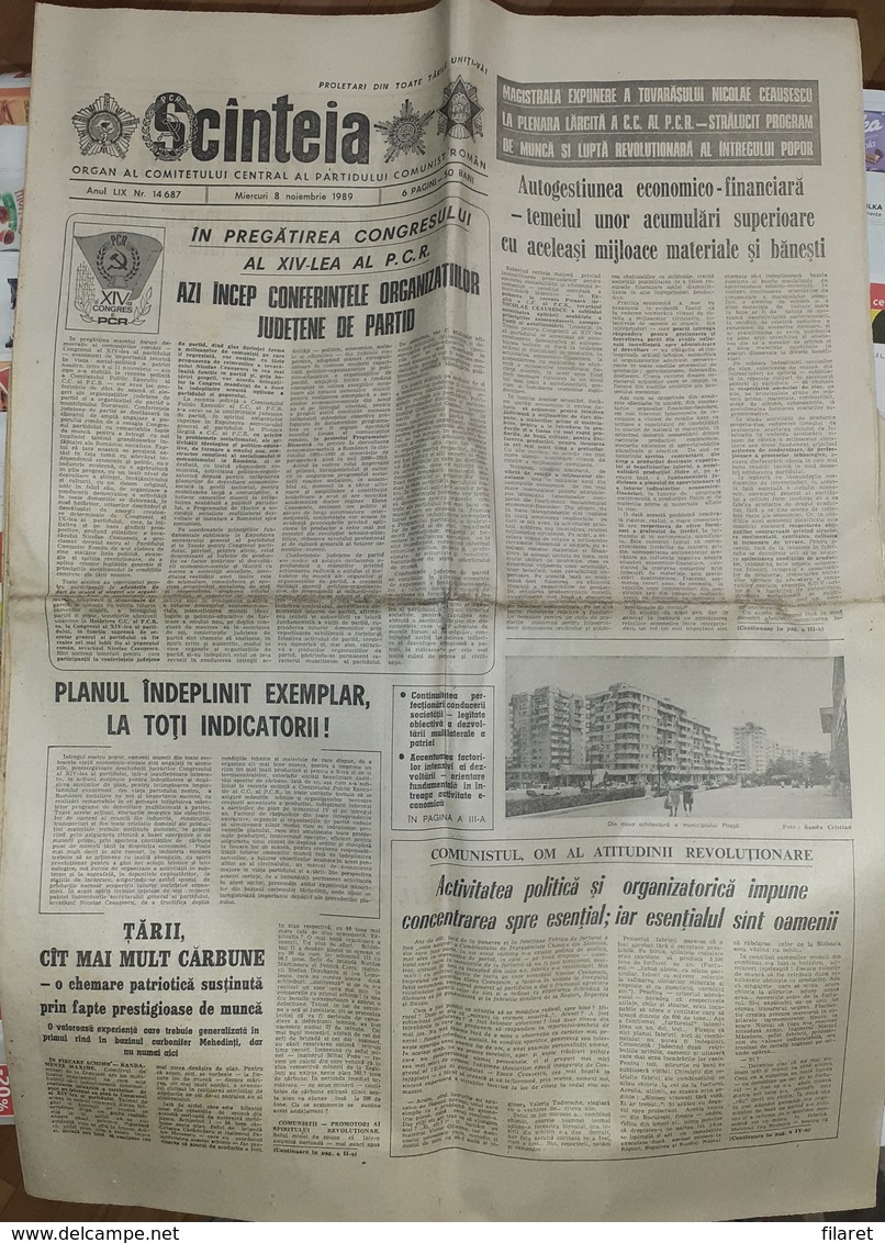 ROMANIA-SCANTEIA,ROMANIAN NEWSPAPER,8 NOVEMBER1989,,COMMUNIST PERIOD - Autres & Non Classés