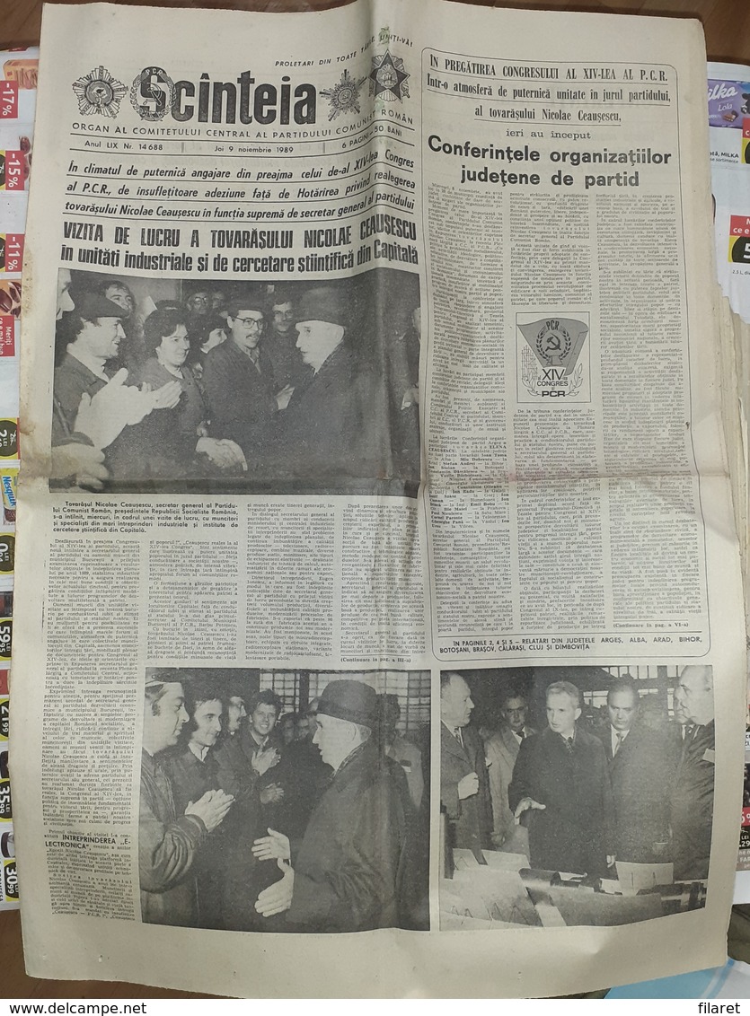 ROMANIA-SCANTEIA,ROMANIAN NEWSPAPER,9 NOVEMBER 1989,COMMUNIST PERIOD - Autres & Non Classés