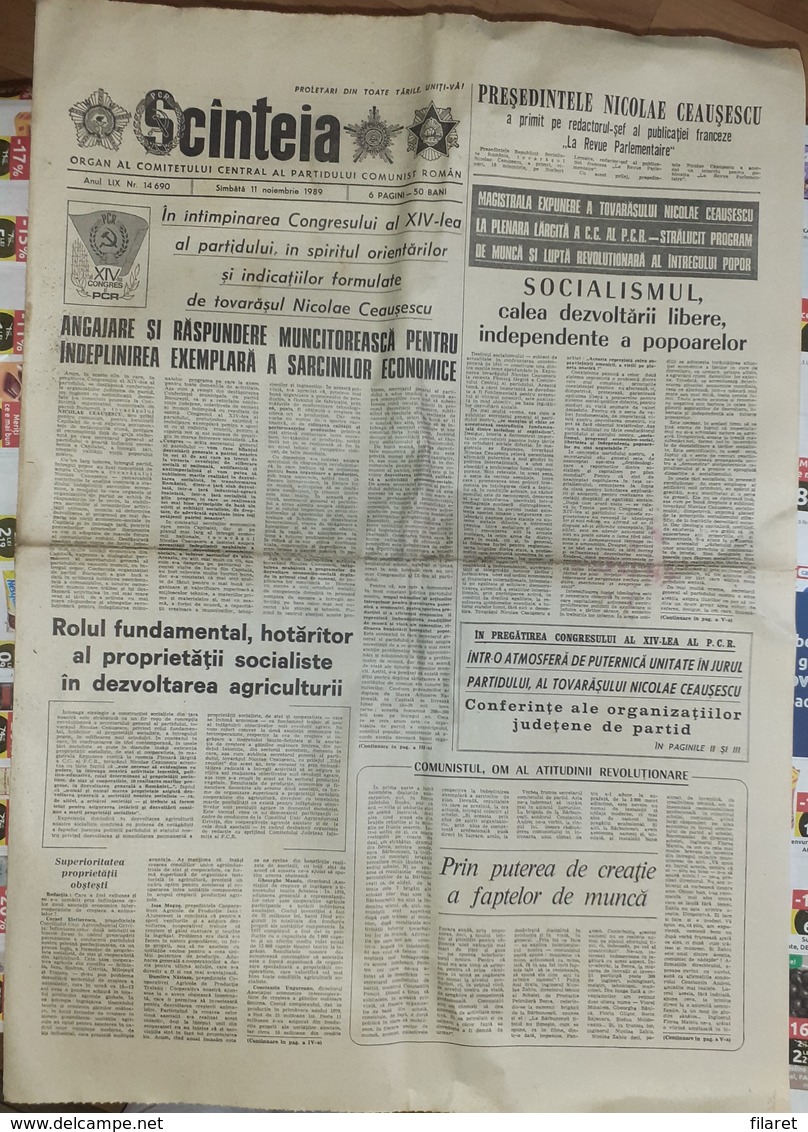 ROMANIA-SCANTEIA,ROMANIAN NEWSPAPER,11 NOVEMBER 1989,COMMUNIST PERIOD - Autres & Non Classés