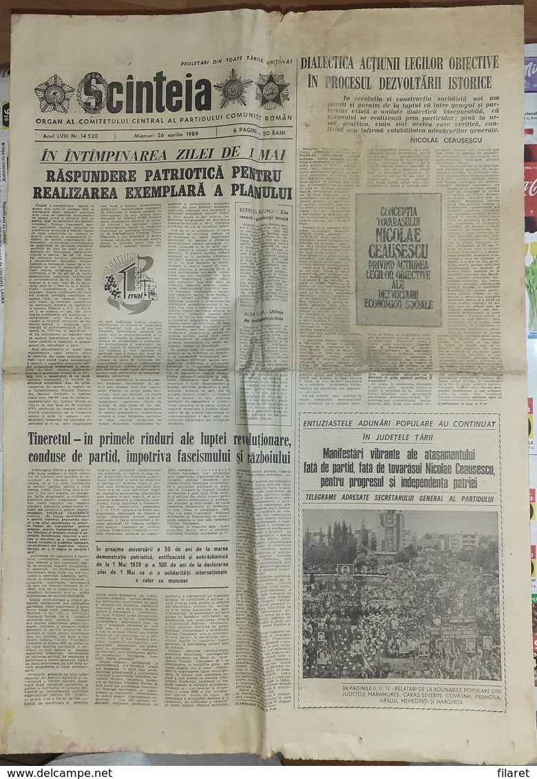 ROMANIA-SCANTEIA,ROMANIAN NEWSPAPER,26 APRIL  1989,COMMUNIST PERIOD - Other & Unclassified