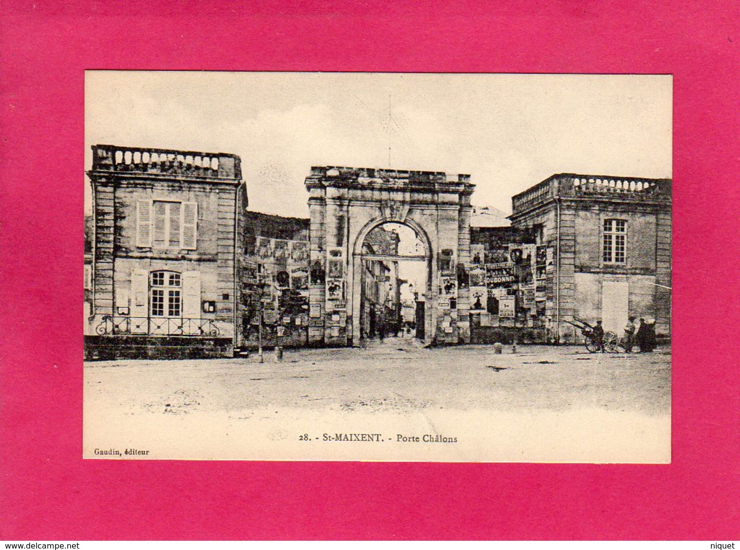 79 Deux-Sèvres, ST-MAIXENT, Porte Châlons, Animée, Charrette, (Gaudin) - Saint Maixent L'Ecole