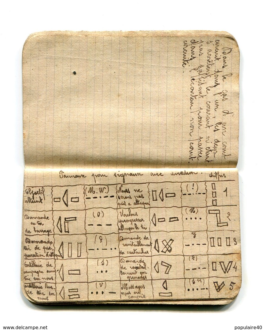 Carnet Manuscrit Soldat 124 Regiment Projecteurs 74 Regiment Rouen Téléphone Campagne Transmissions  Bataille Marne - 1914-18