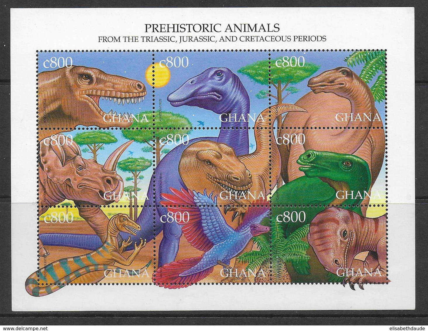 GHANA - ANIMAUX PREHISTORIQUES - MICHEL N° 2894/2902 ** MNH - - Ghana (1957-...)