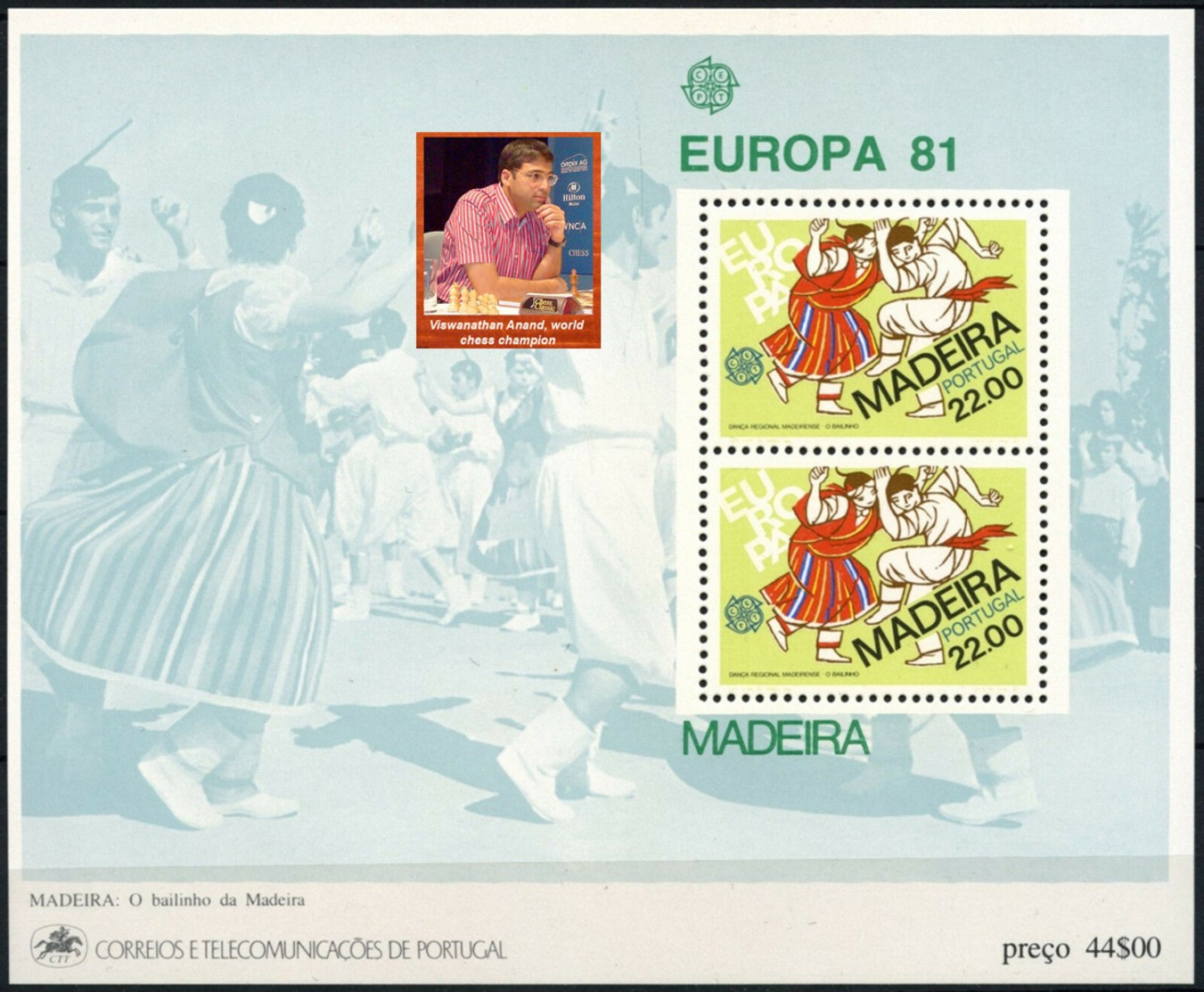 PORTUGAL MADEIRA - WORLD CHESS CHAMPIONS  -1 Sheet MNH - Echecs