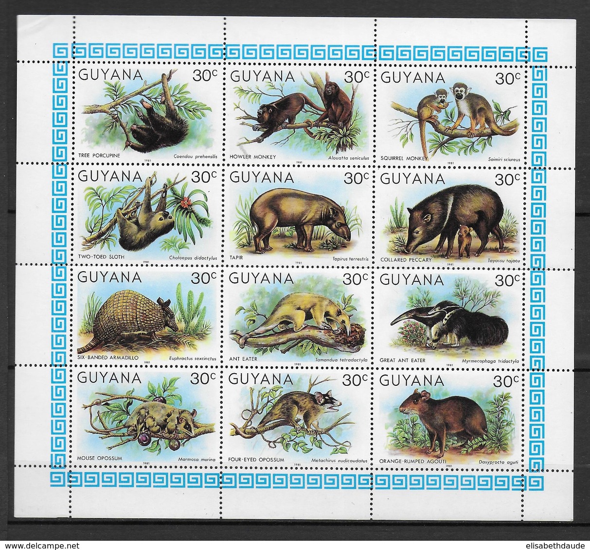 GUYANA -  ANIMAUX - YVERT N° 603/614 ** MNH - - Guyane (1966-...)