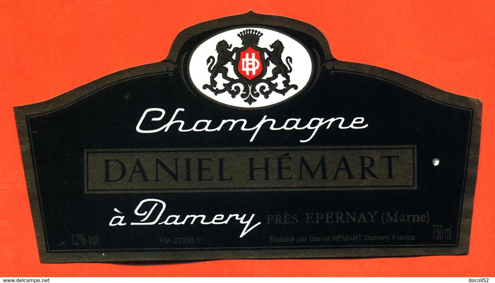 étiquette De Champagne Brut Daniel Hémart à Damery - 75 Cl - Champagne