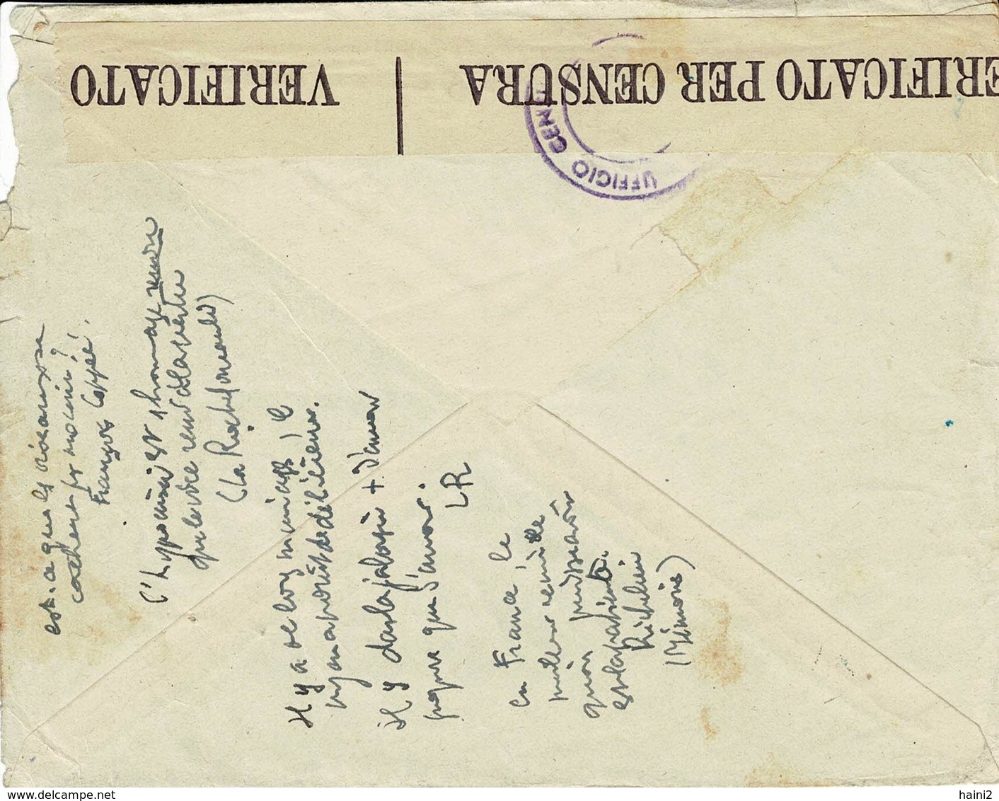 Lettre 25.5.43 Adressée Au Camp Internement Civil EMBRUN Ouvert Le 23.5.43 à Borfiga Ancien Membre Du Consulat Britaniqu - Guerre De 1939-45