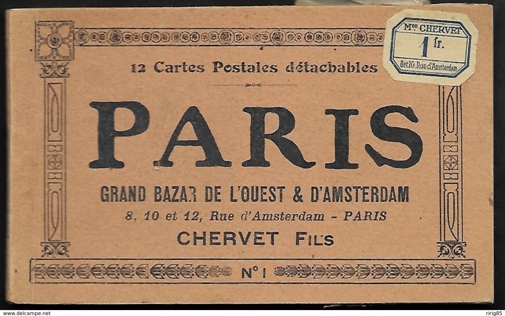 CPA  -- CARNET DE 12 PARIS  GRAND BAZAR DE L OUEST . CHERVET Fils Rue AMSTERDAM  316.F* - Autres & Non Classés