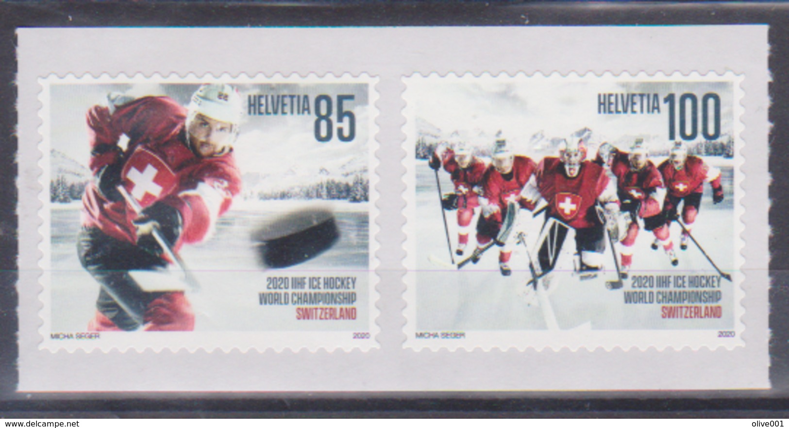 Timbre De Suisse De 2020 Thème Hockey Sur Glace Championnat Du Monde De Hockey Sur Glace 2020 De L'IIHF - Tp MNH ** New - Unused Stamps