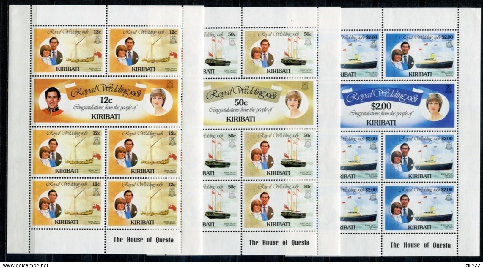 Kiribati Mi# 371-6  KLB Postfrisch MNH - Ships Lady Diana  Royal Wedding - Kiribati (1979-...)