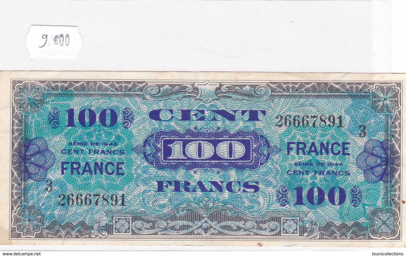 Billet Du Trésor - 100 FRANCS FRANCE 1945 Série 3 - état SUP - 1945 Verso Francés