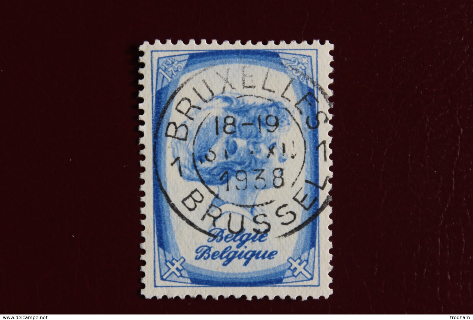 BELGIQUE 1938 Y&T 493 PRINCE ALBERT De LIEGE CAD BRUXELLES BLEU... - Usati