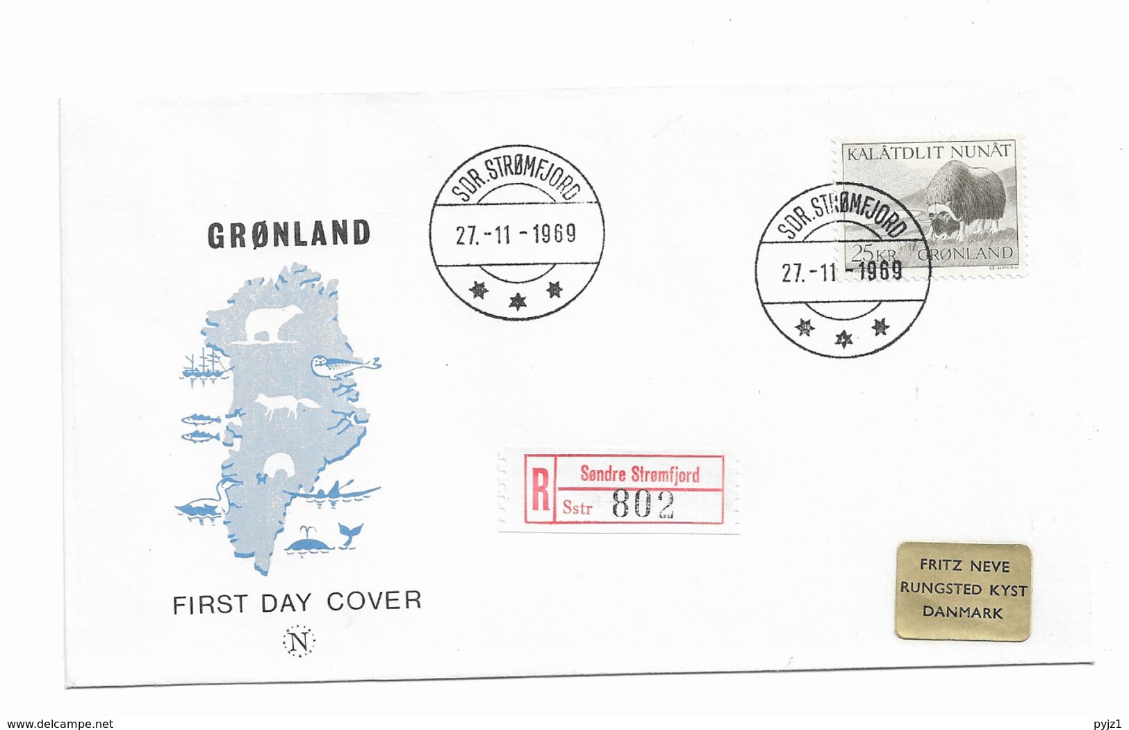 1958 FDC  Greenland Mi 41 - Covers & Documents