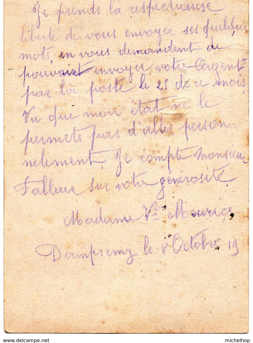 Occ. Allemande - CP12 Hors Cours Expédiée De Dampremy Et Taxée Par TX5A Griffe JUMET (1919) - German Occupation